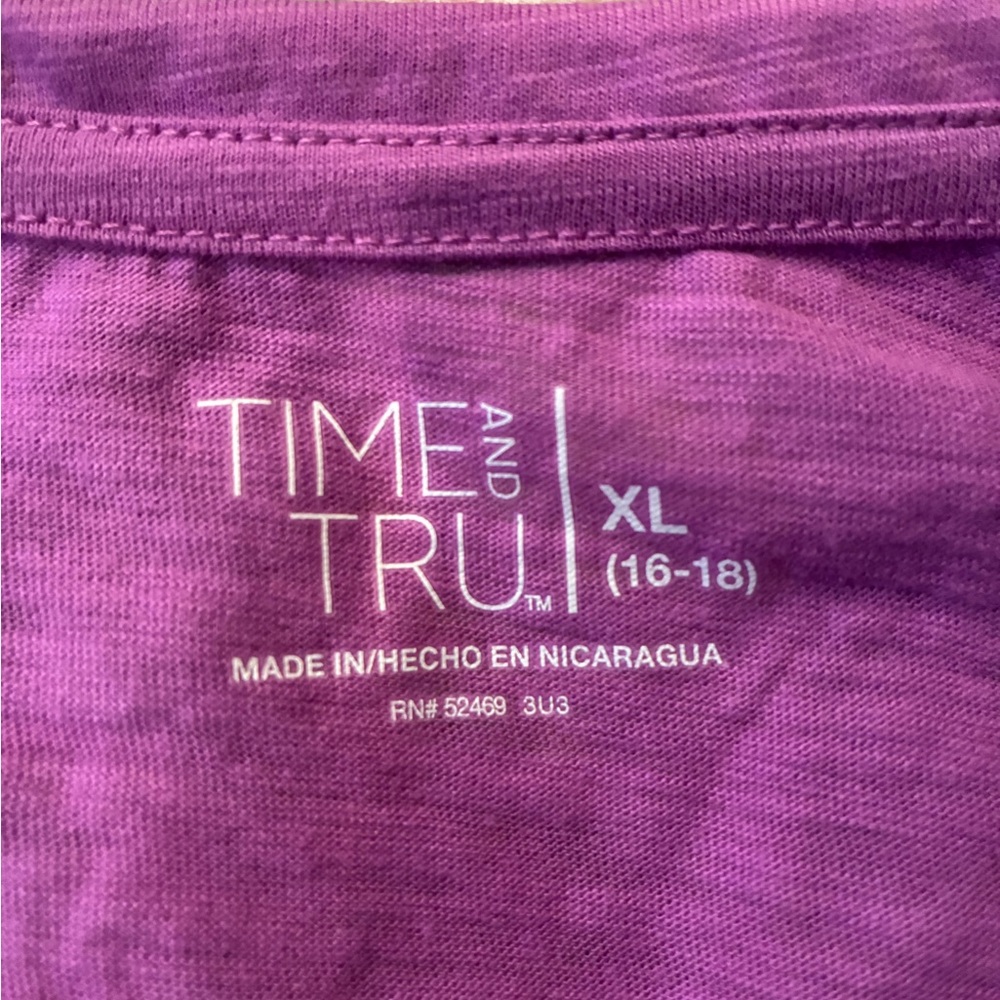 NWT Time and Tru Purple Short Sleeve Tee - Picture 9 of 10